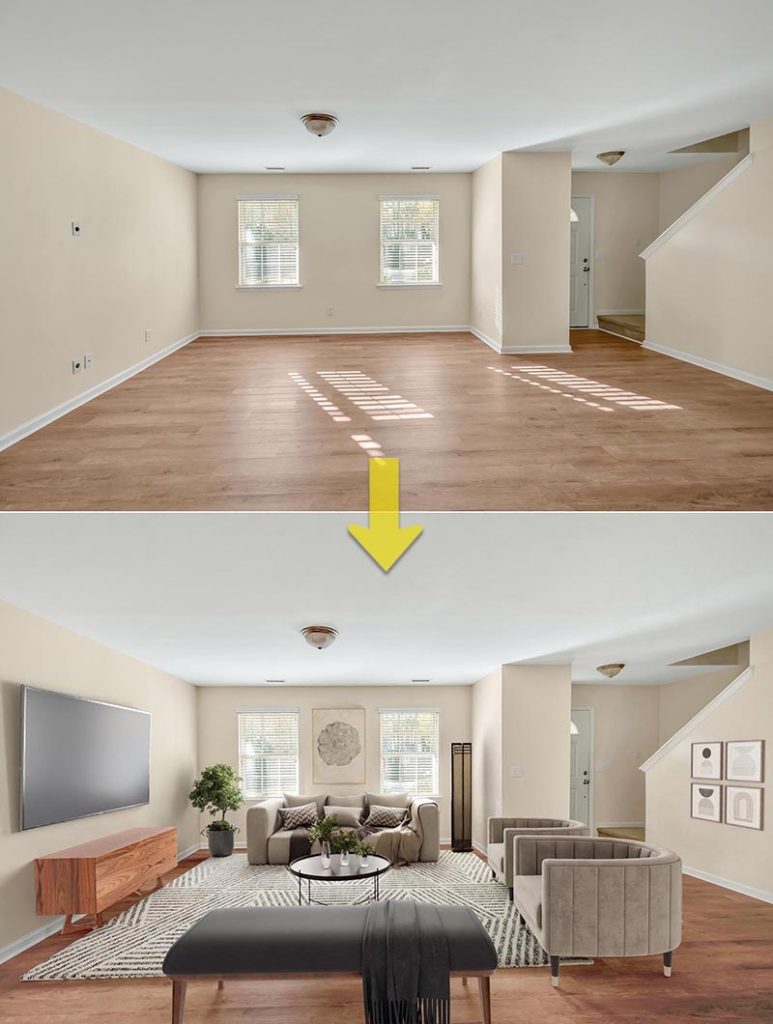 Virtual Staging for Real Estate Listing Photo