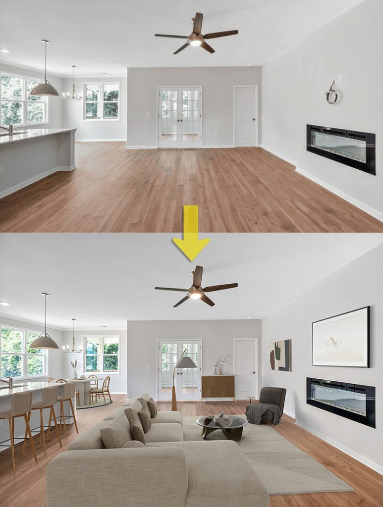 Virtual Staging for Real Estate Listing Photo